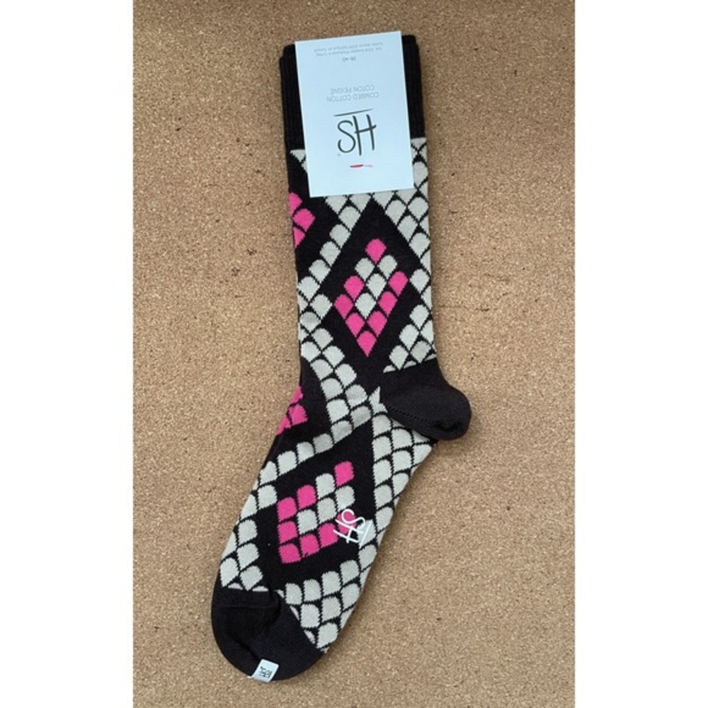 NWT HS Happy Socks Women 5.5-9.5 Brown, Cream, Pink